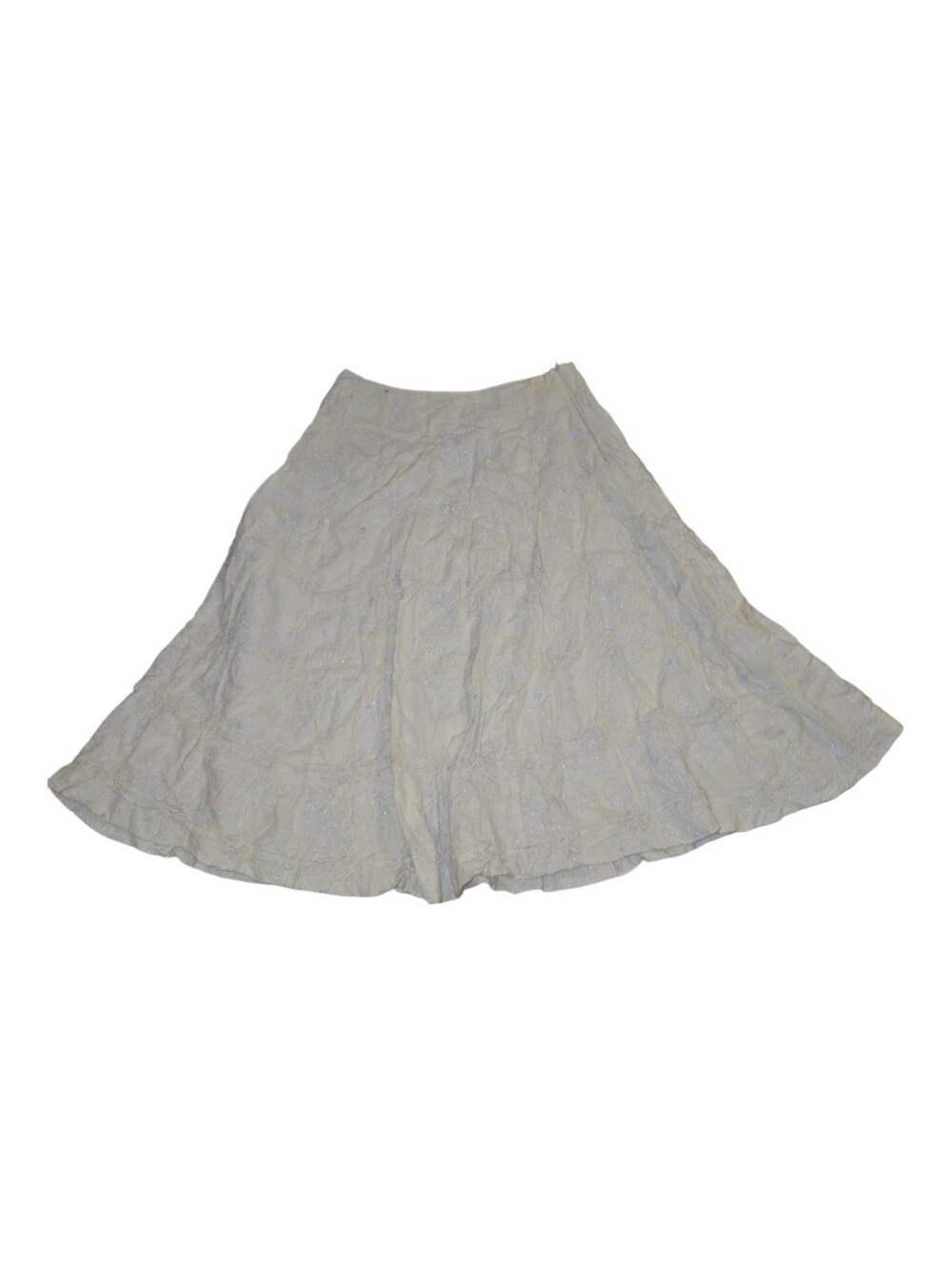 Miss Me Cream Circle Skirt With Floral embroidery Size S